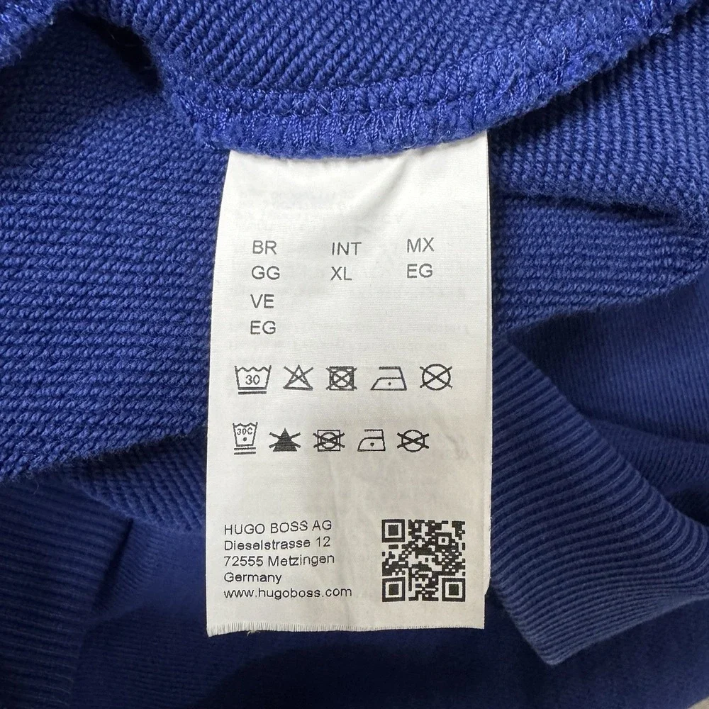 Hugo Boss Sweatshirt Mens XL Blue Logo Sleeve Stripe Sporty Casual Streetwear - Picture 7 of 9